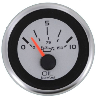 Veethree 67577SSFE - Argent Pro Oil Pressure Meter 0-10 Bar (SW)