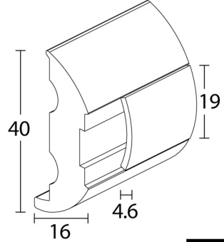 Osculati 44.481.35 - Base Pvc Bianca Per Profilo 20 Imbutito (24 m)