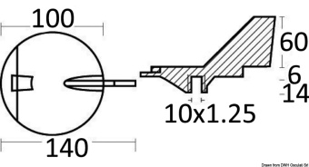 Osculati 43.270.02 - Magnesium Fin Anode Rightward Bend 100/220 HP