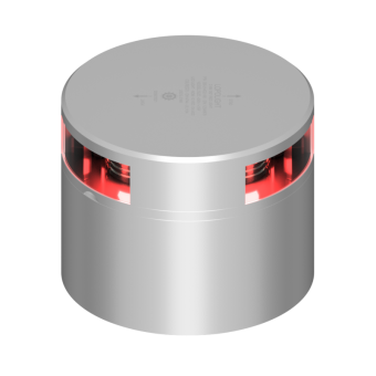 Lopolight 201-014-180-CD - Navigation Light 2NM 180° Red, Single, Silver W/Conn & Alu-Base CD