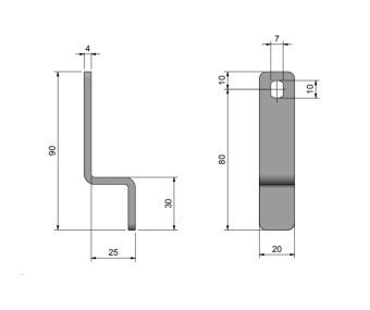 Roca 421824 - Stainless Steel Bolt, Profiled 90mm, for 00309321/00308904