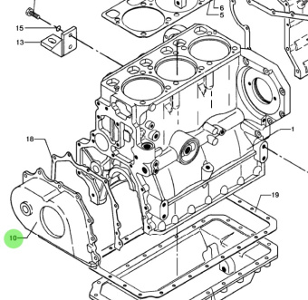 Bukh 000E4815 - Front End Cover for DV36 and DV48 Engines