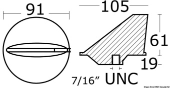 Osculati 43.420.11 - Short Finn Anode For Mercury 40-225 HP Magnesium