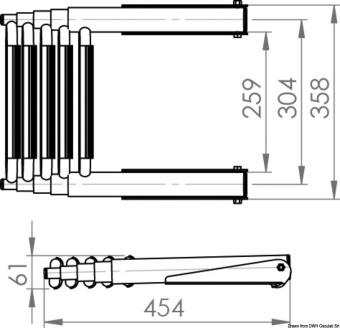 Osculati 49.541.75 - Big Telescopic Ladder for Platform 5 Steps