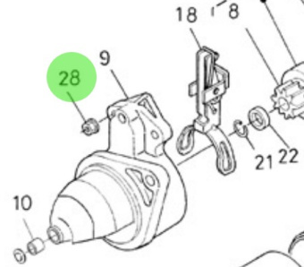 Nanni Diesel 970497340 - Starter Motor Fastening Nut