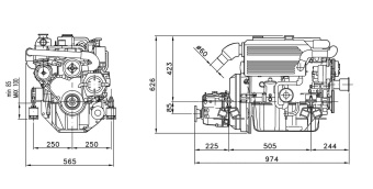 Solé Marine Engine Mini 62 35 HP With Technodrive Gearbox TM345, R=2.00:1