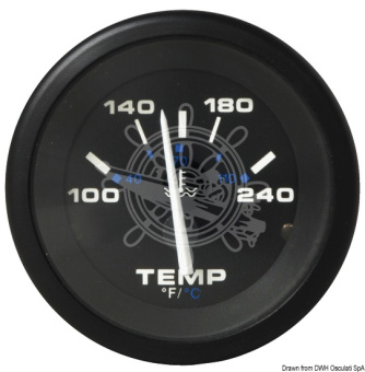 Osculati 27.845.80 - Water Temperature Indicator VEETHREE 120-240 ° F, Black and Black