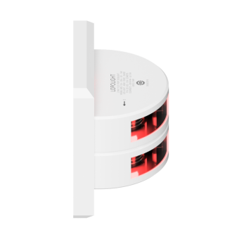 Lopolight 301-102ST-WH - Navigation Light 3NM 112,5° Red, Double Port, White Ceramic Coated