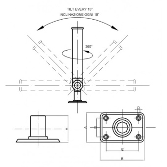 Adjustable Rod Holder Ø 40 mm