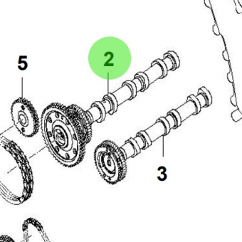 Bukh 24100-3A000 - Left-Hand Intake Camshaft Assembly for S270J Engines