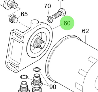 Steyr 2178533-3 - Painted Oil Filter Bracket Assembly for 6-Cylinder Engines From 2007
