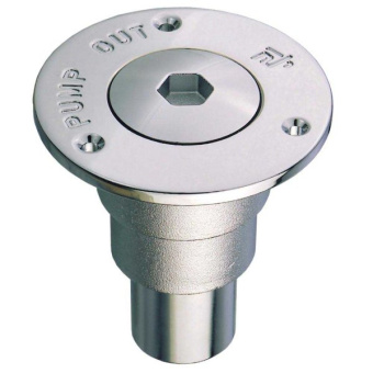 Guidi Deck Filler With Hose Connector Chrome Plated Brass - Pump Out (Black Water) Ø38/50 mm