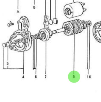 Nanni Diesel 970147304 - Starter Armature for 2.40HE Engines
