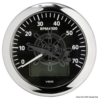 Osculati 27.580.04 - Revolution Counter 7000 RPM Black