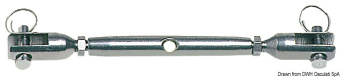 Osculati Turned Stainless Steel Rigging Screw, Fork-to-Fork Turnbuckle