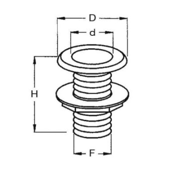Can SB Through-Hull Ø25 mm - L65 mm - Black