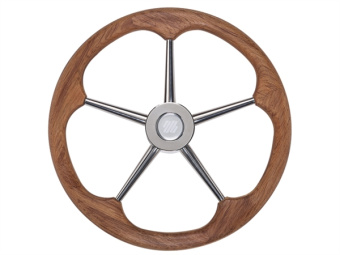 ULTRAFLEX V77/V78/V79 Unpainted Teak Steering Wheel 400-500 mm