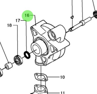 Bukh 000E5282 - Circulation Pump Housing for DV36 and DV48 Engines