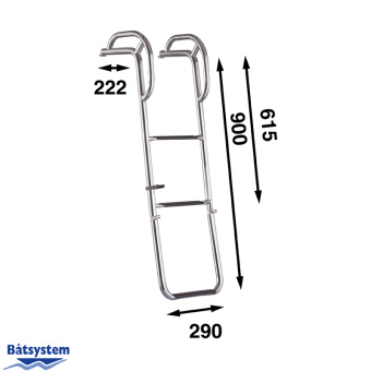 Båtsystem BU80P - Hook-On Ladder, 3 Steps, 900mm