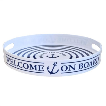 Captain's Collection Welcome On Board Round Anti-Slip Tray Ø32 cm