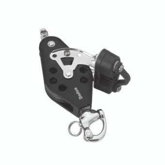 Barton N13641 - Fiddle Block Snap Shackle with Becket and Cam Size 3 30/58mm – Ball Bearing, Ø30/58mm Sheaves, Max Rope 10mm