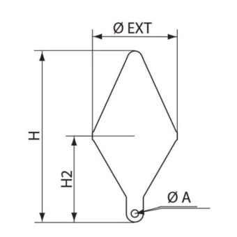 Nuova Rade 16440 - Marking Buoy, Bi-Conical, Ext.Ø400mm, Yellow