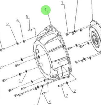 Nanni Diesel 970301628 - Flywheel Housing for 4.190 Series Engines