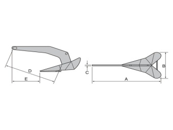 Lewmar 0057240 - DTX Anchor SS AISI 316 40kg