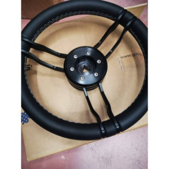 Gussi Italia 3TNO3521SX Tino Steering Wheel - Black - 6 Spokes Black Polyurethane - Ø350 mm