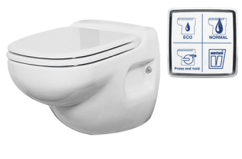 Vetus HATO220B - HATO Toilet, Wall Mounted, 230V, with Control Panel (SET0137)