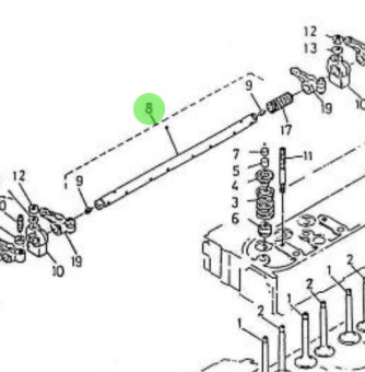 Nanni Diesel 970302785 - Rocker Arm Shaft for 4.150HE Engines