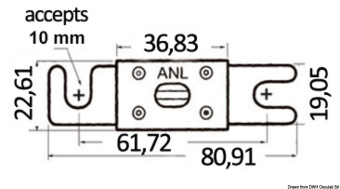 Osculati 14.100.48 - High Capacity Fuses 250 A (10 pcs.)
