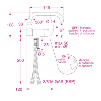 Barka 03.23.06000 - ML2600 One Handle Ceramic Fold Down Low Spout Mixer With Flow Breaker Chrome