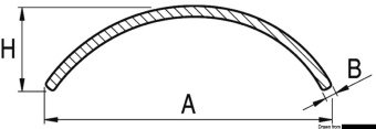 Osculati 44.480.38 - C-Shaped Pre-Drilled And Faireds Strake 35 mm (4x3 m)