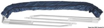 Osculati 46.908.33 - 3-Arc Foldable Bimini Ø 22 mm 200/210 cm Navy Blue