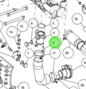 Nanni Diesel 39160638 - Mounting Bolt for Heat Exchanger and Filter Support Assemblies