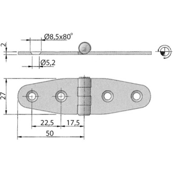 Bukh PRO M3502720 - S.STEEL HINGES