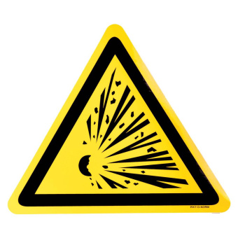 Marine Explosion Warning Sticker, Triangular Soft PVC Safety Label
