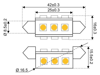 Talamex Super LED 9 Festoon 10-30V 42mm