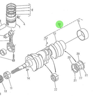 Nanni Diesel 970511515 - Complete Crankshaft for 4.110HE Engines