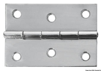 Osculati 38.822.04 - Mirror Polished Stainless Steel Rectangular Hinge 75x50 mm