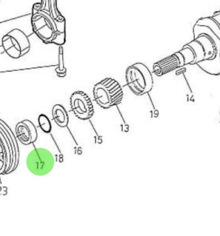 Nanni Diesel 970302984 - Crankshaft Gear for 5.250TDI and 5.280HE Engines