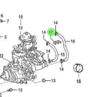 Nanni Diesel 970312304 - High-Pressure Fuel Line Clamp for Injection Pump Assembly