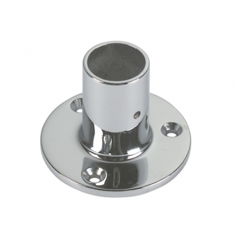Foresti & Suardi Chromed Brass Straight Round Pulpit Base Plate Ring, Ø22–25 mm