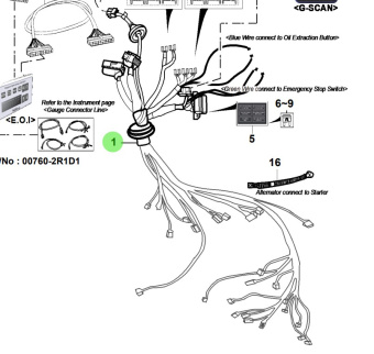 Bukh 00740-2R1H0 - Engine Control Wiring Harness for R210J Engines