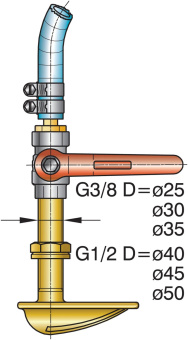 Vetus BG40/1000 Polyester Stern Tube, Length 1000mm. (Includes Cutless Bearing, Diameter 40mm)