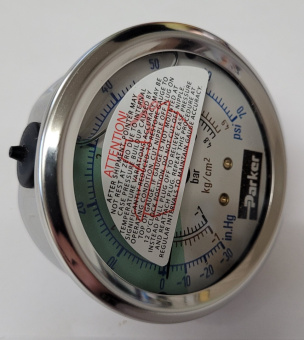 Parker 10181532CC 30/0/70 PSI/BAR/KG Gauge with 1/4 NP Connection