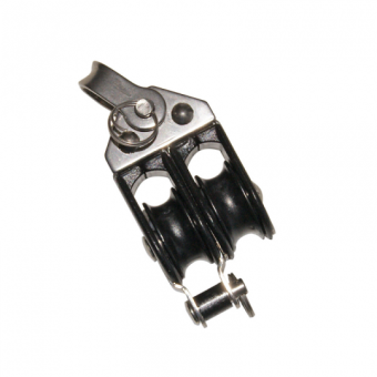 Viadana Delrin Ball Bearing Double Block with Becket and Shackle Head for Rope up to 6-12 mm, 22-57 mm Sheaves