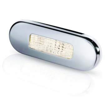 Hella Marine Oblong LED Courtesy Light - 30° Light Warm White Light - Satin Steel