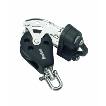 Barton N12531 - Single Swivel Block with Becket and Cam Size 2 35mm – Ball Bearing, Ø35mm Sheave, Max Rope 8mm